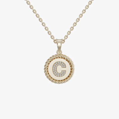 Alphabet C Diamond Pendant